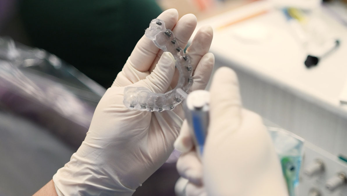 A closeup shot of a mold being made